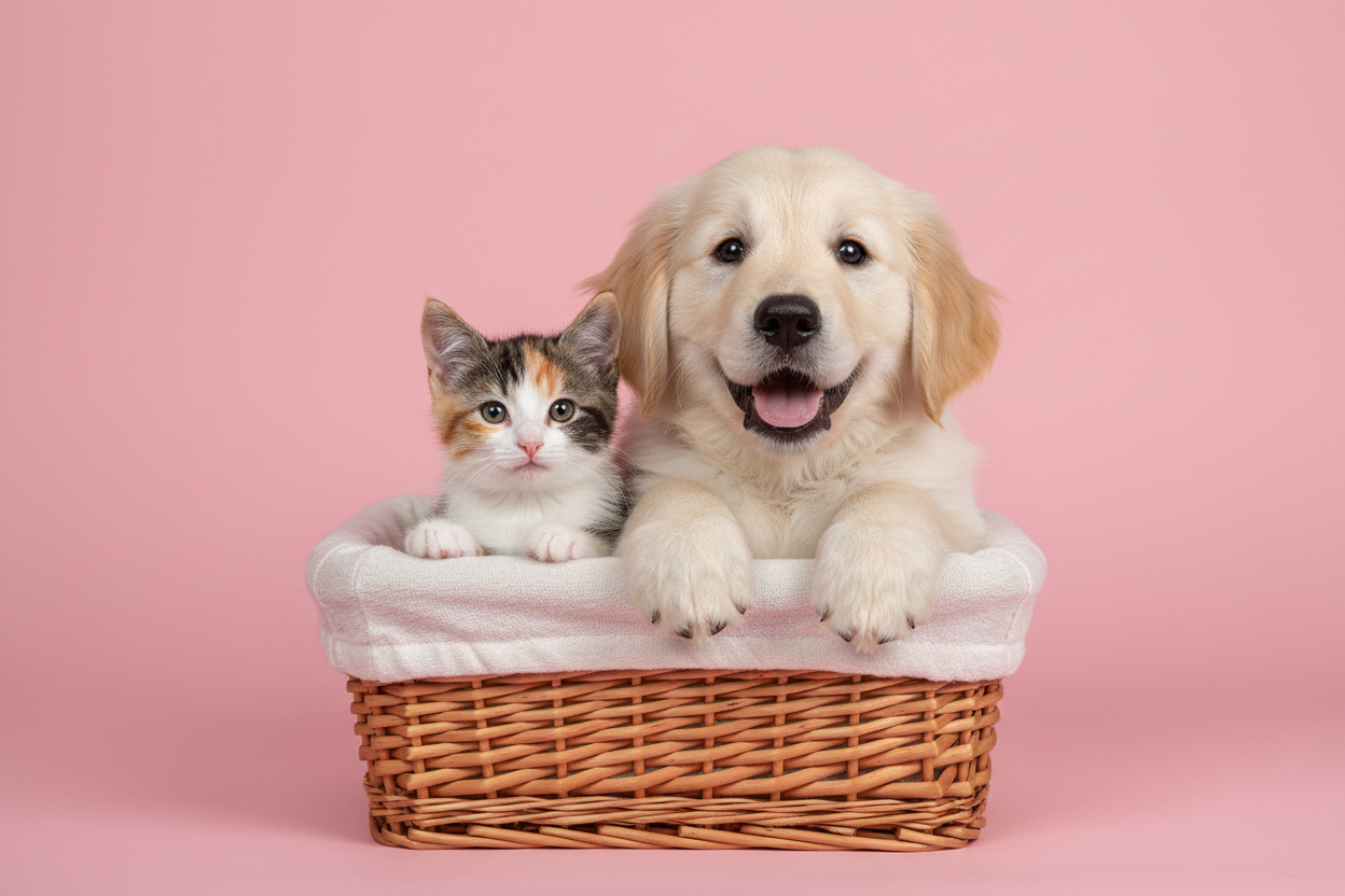 CUTE PETS SOLID BACKGROUND LIKE IN THE STUDIO SHOOT